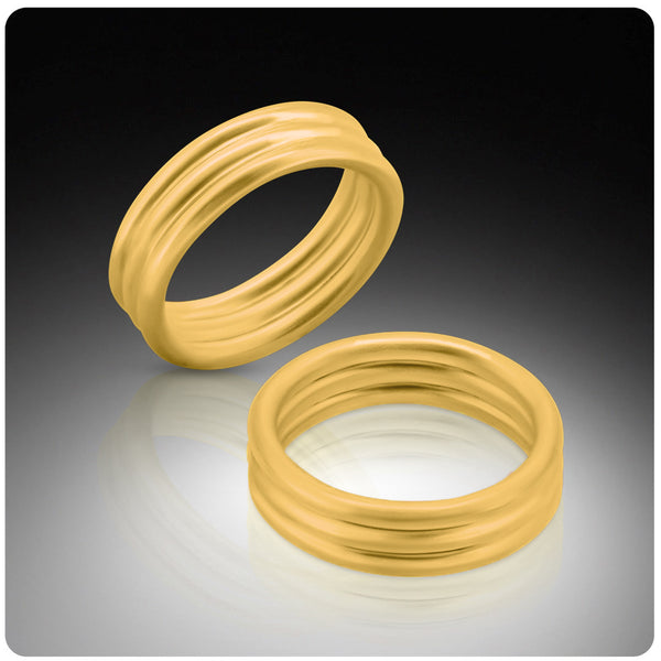 Buy Triple Stack 22 Karat Wedding Ring at Nancy Troske Jewelry for only