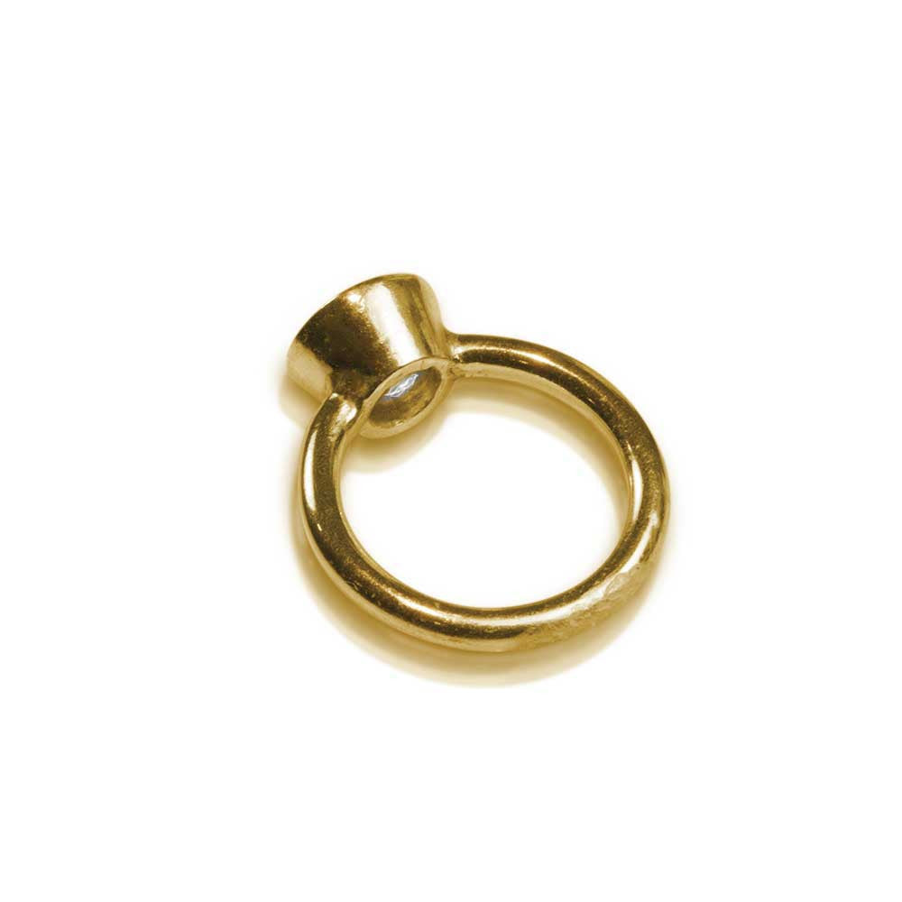 22K Tapered Bezel Diamond Engagement Ring - Nancy Troske Jewelry