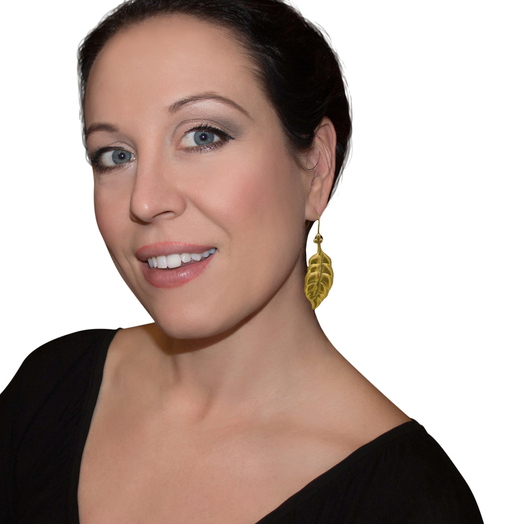 22K gold leaf earrings - Nancy Troske Jewelry