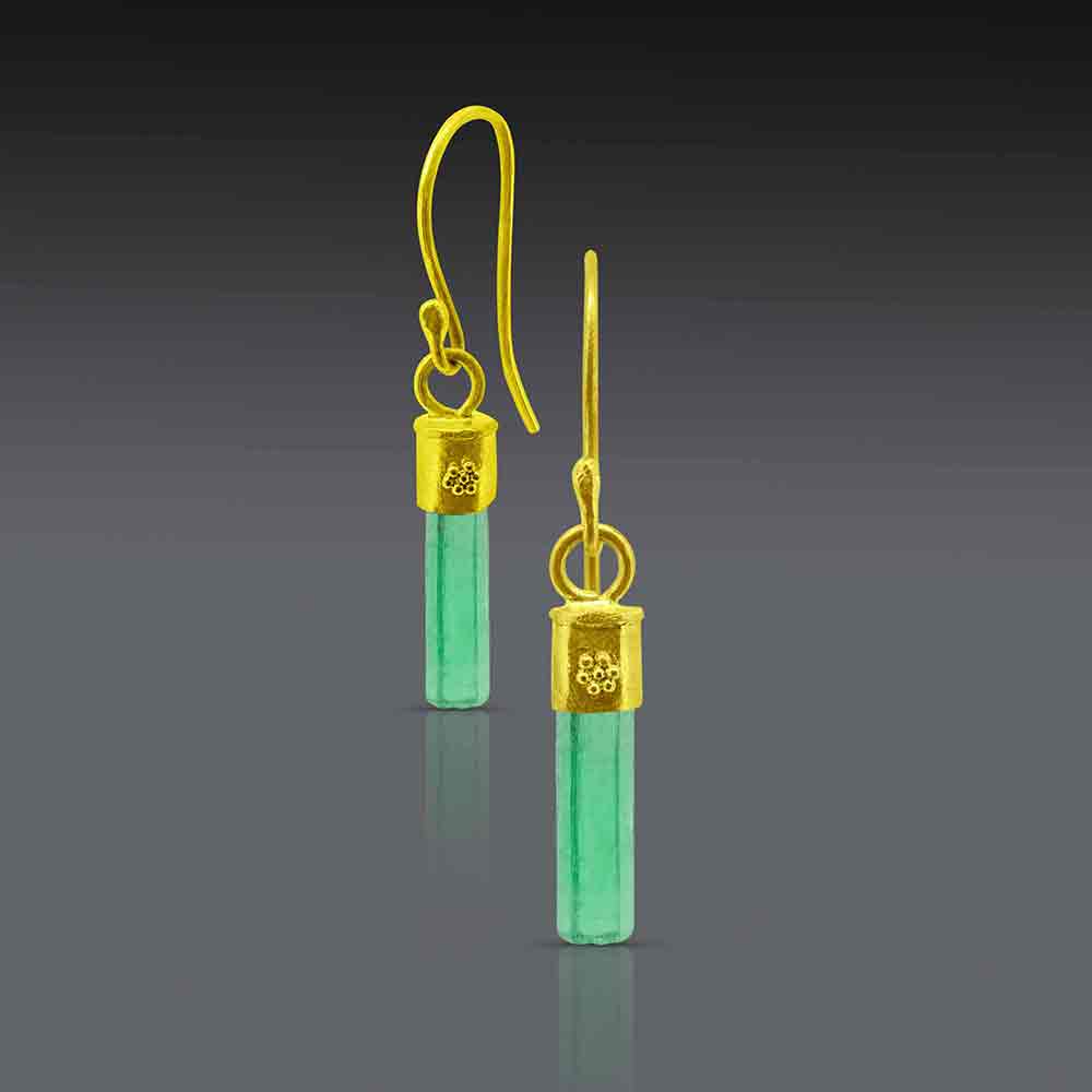 Emerald crystal earrings - Nancy Troske Jewelry