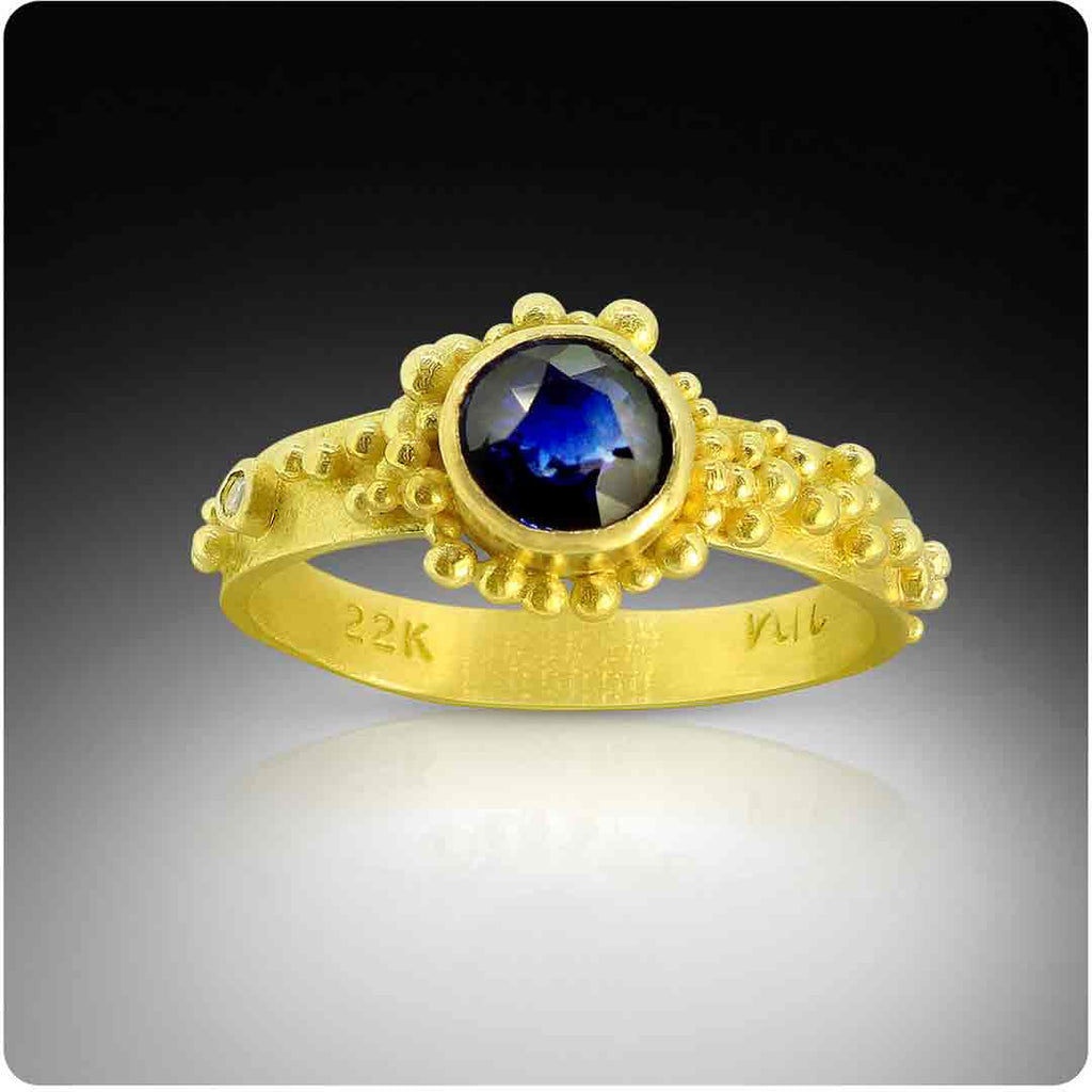 Sapphire Rain 22K & Diamond Ring