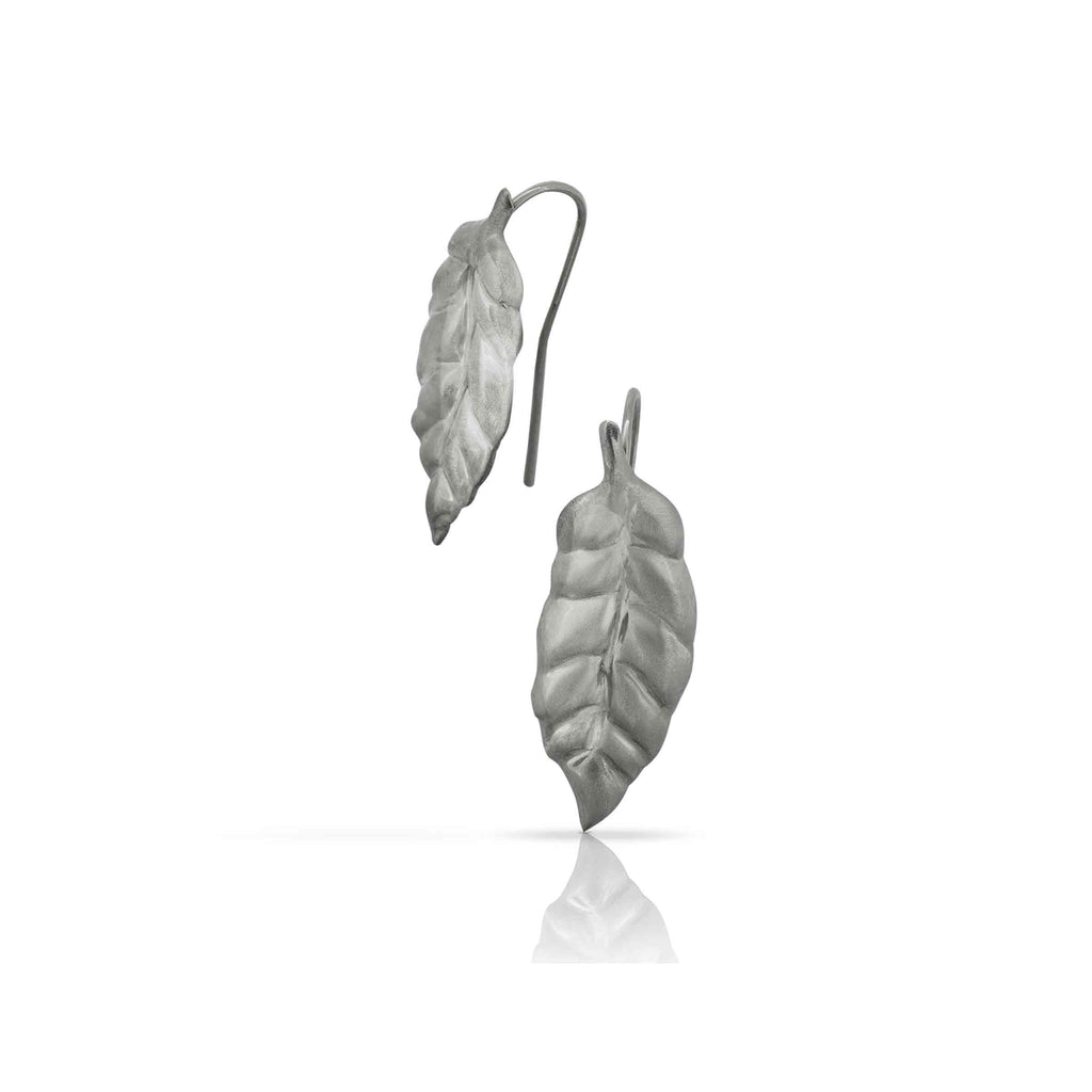 pure silver leaf earrings - Nancy Troske Jewelry