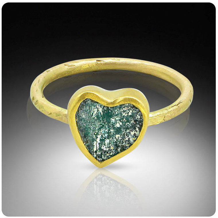 heart shaped glass ring