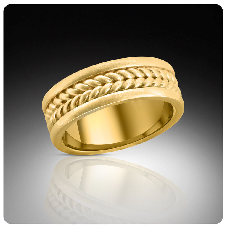 Double Braid 22K Wedding Ring - Nancy Troske Jewelry