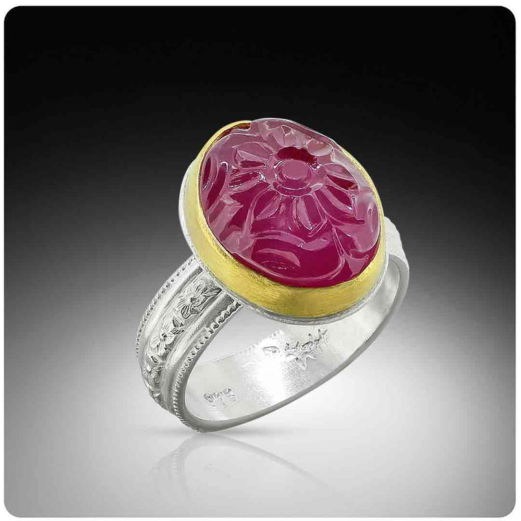 Rose Garden Ruby Ring - Nancy Troske Jewelry