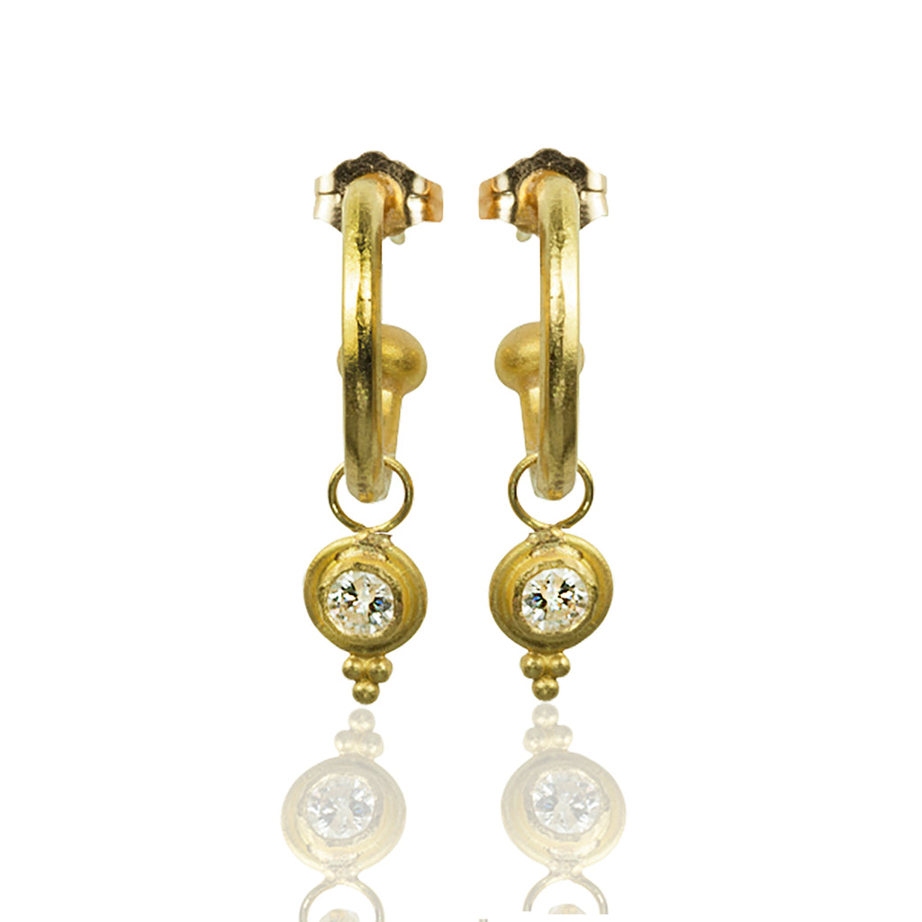 Drops of Light - Diamond Earrings in 22 Karat Gold