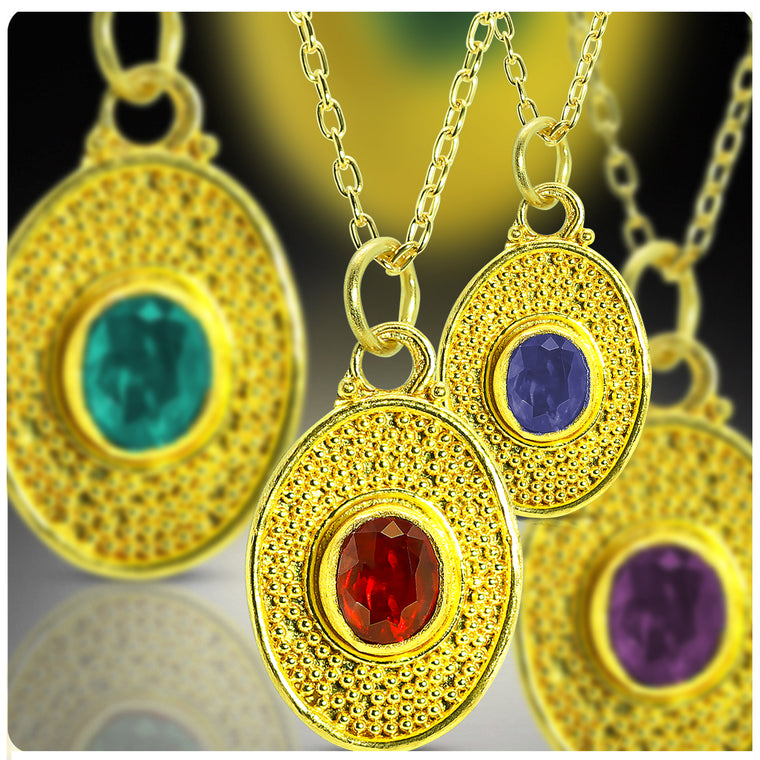 Winter Sunset 22K Granulated Necklaces - Nancy Troske Jewelry