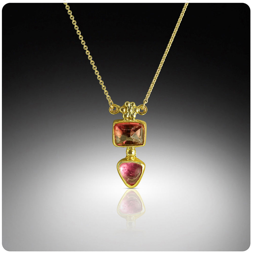 Rosy Outlook Pink Spinel and 22K Necklace - Nancy Troske Jewelry