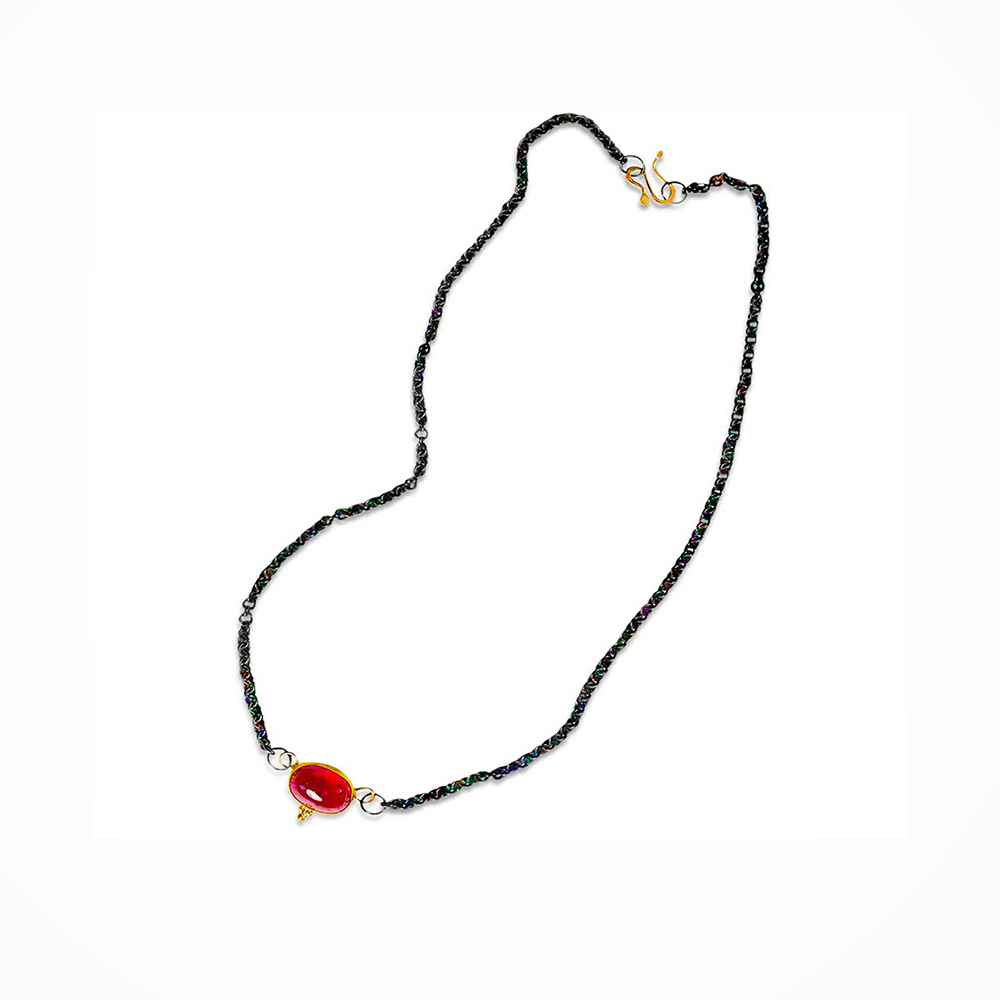 Smoke & Fire Ruby Necklace - Nancy Troske Jewelry