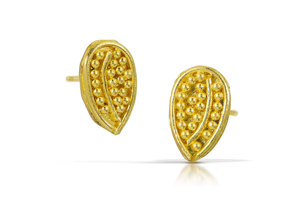 atjewels Plus Stud Earrings in 14k Yellow Gold Plated on 925 Sterling –  atjewels.in