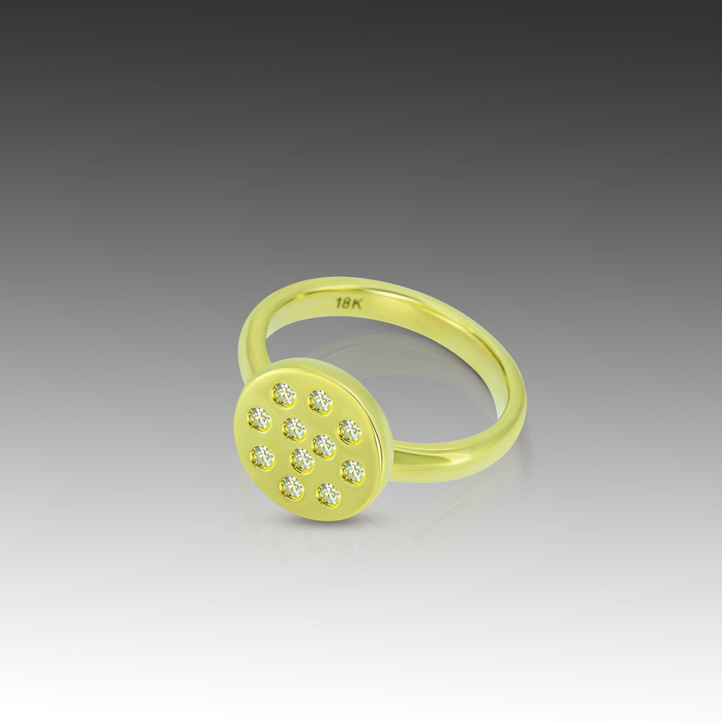 Diamond Disk Ring - Nancy Troske Jewelry