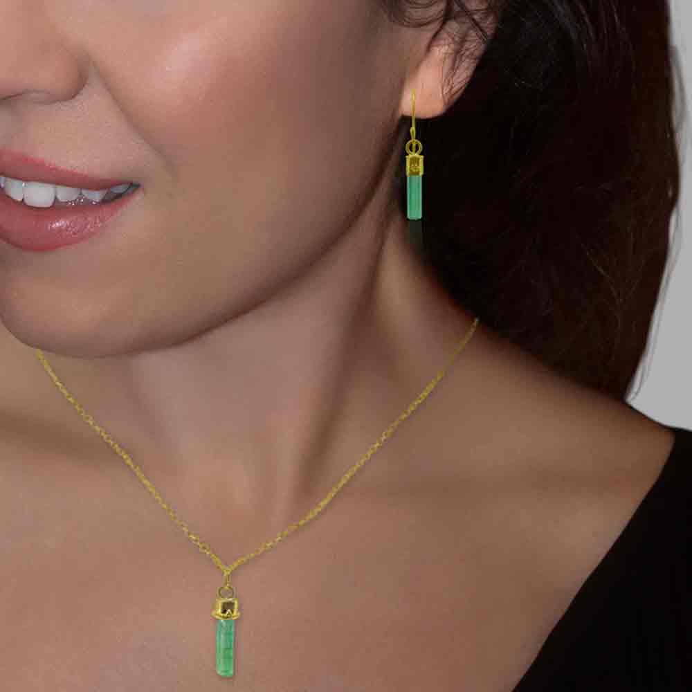 Emerald crystal earrings - Nancy Troske Jewelry