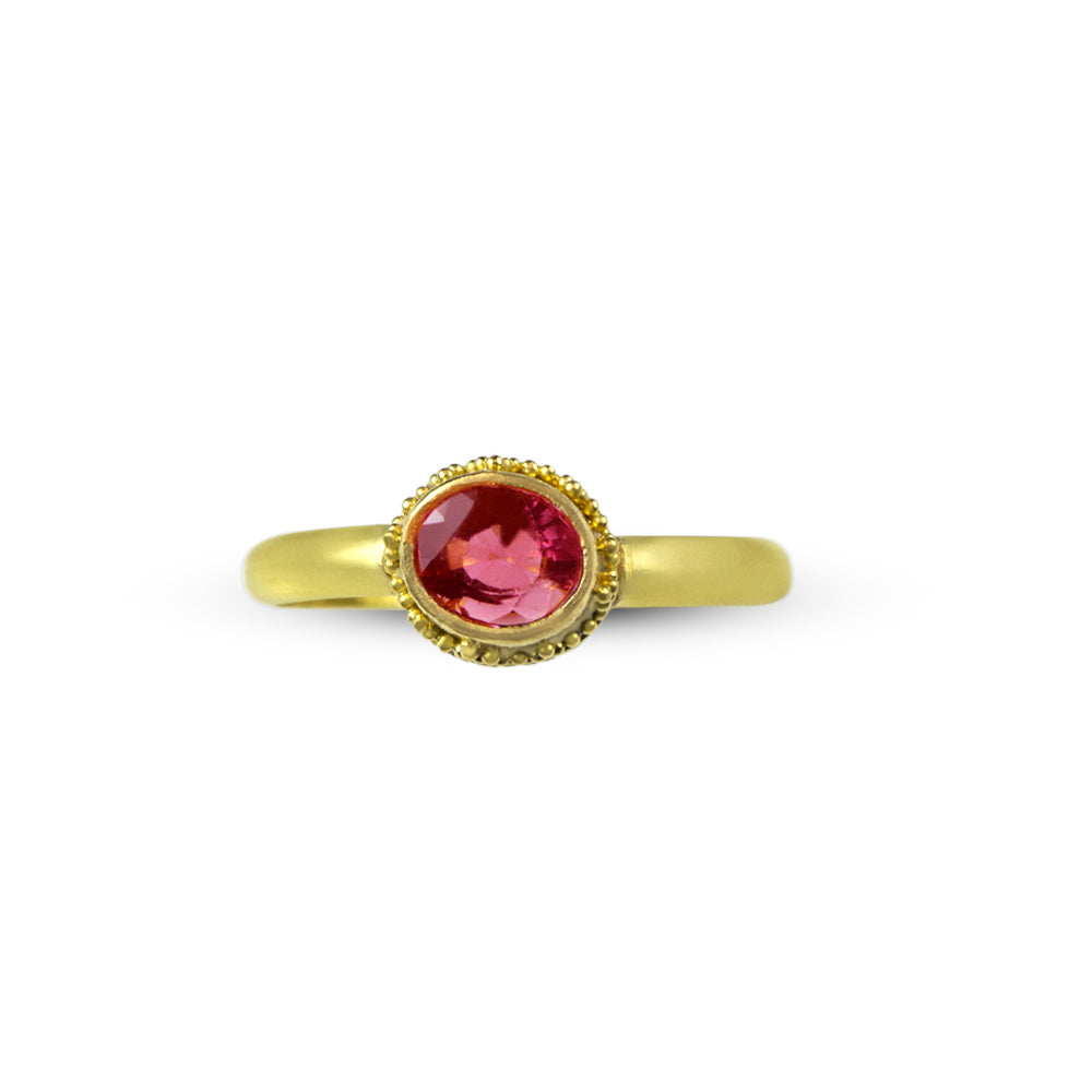 Nancy Troske Jewelry - Granulation in 22k and Tourmaline Ring