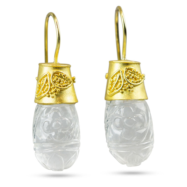 Nancy Troske Jewelry - Carved Crystal Earrings