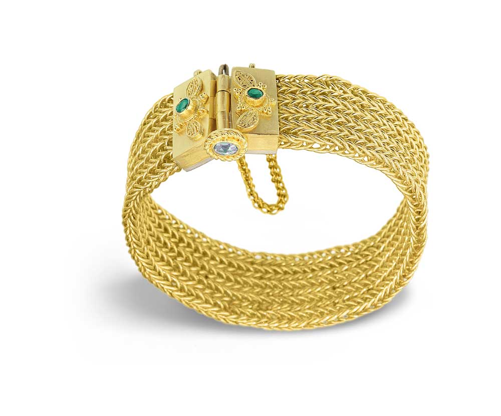 22k Gold Beaded Ladies Bracelet | Raj Jewels