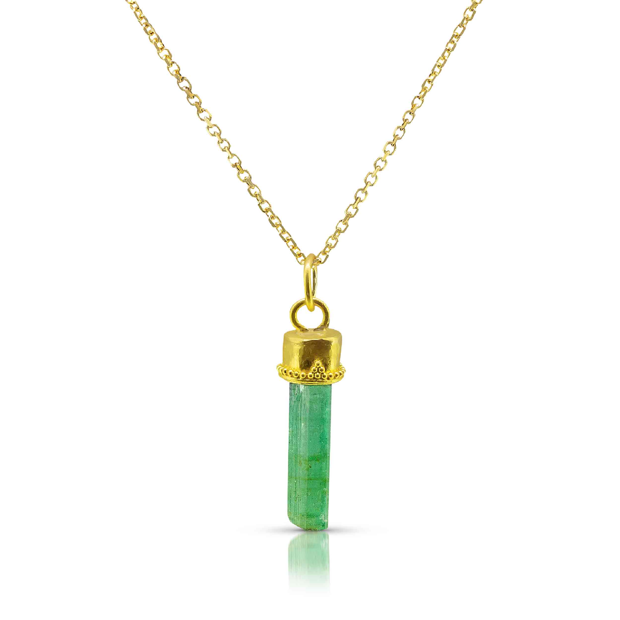 Buy Silver Emerald Green Crystal Pendant for £17.99 | Uneak Boutique