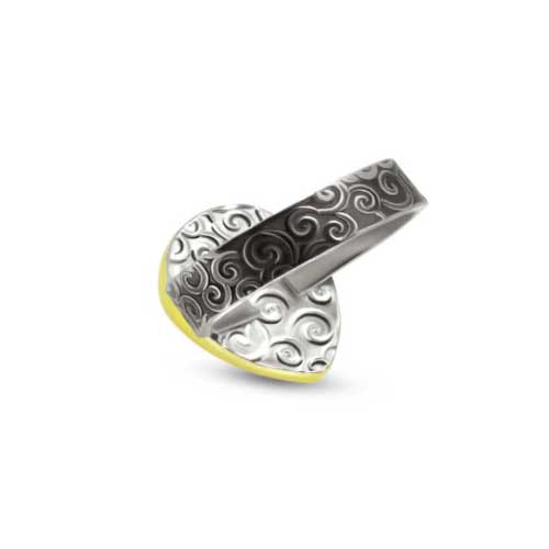 Carved Ruby Ring with Vine Back Details