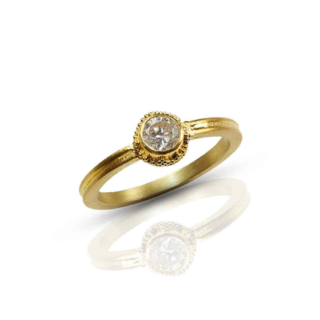 22k Gold Cognac Diamond Ring - Michele Mercaldo Jewelry