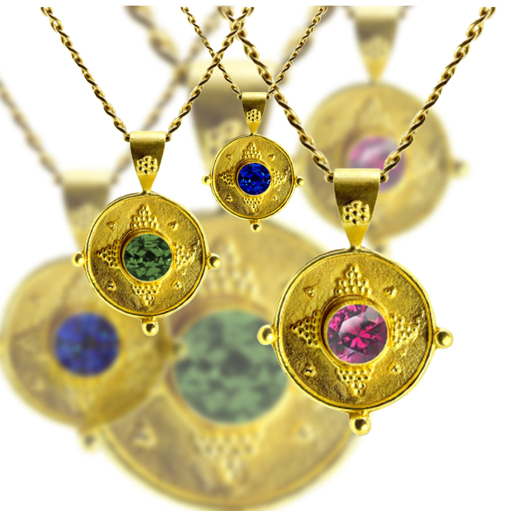 Roman Holiday 22K Granulated Pendants - Nancy Troske Jewelry