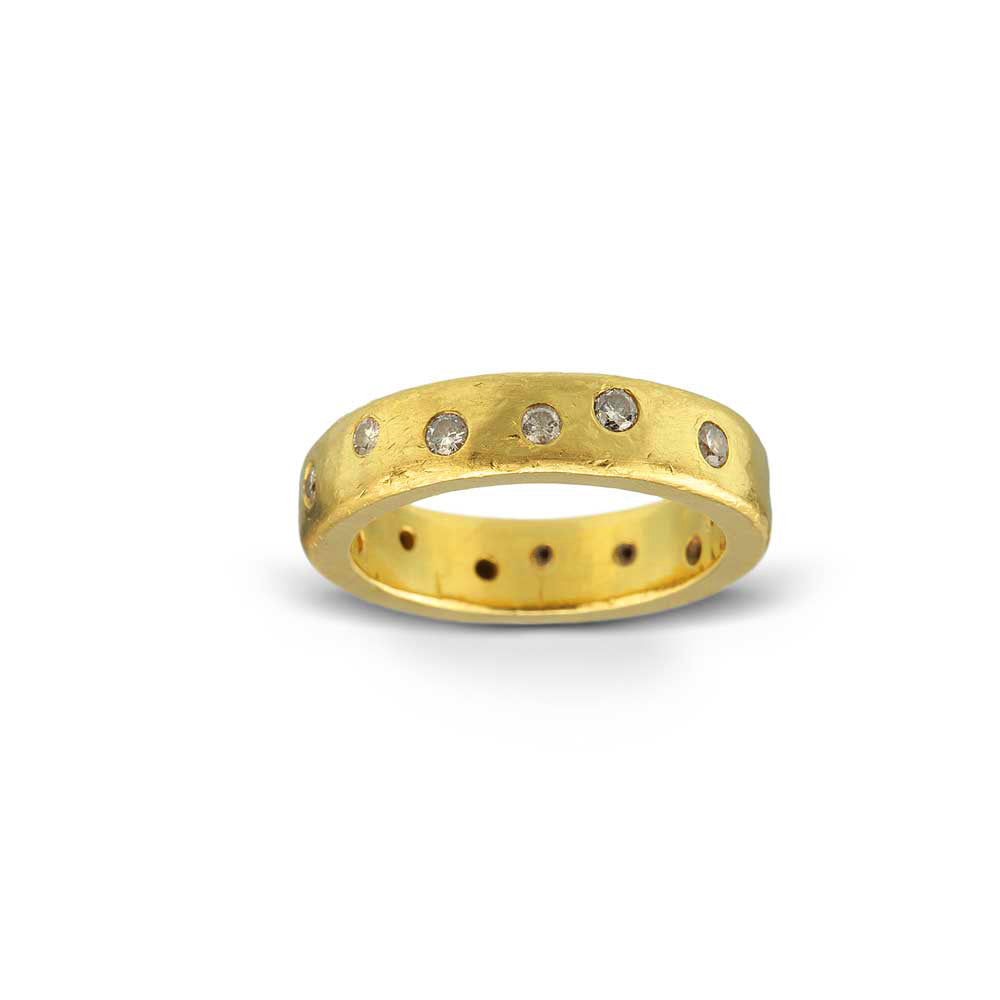 22k Gold Stacking Ring - Rain - Elizabeth Scott Jewelry