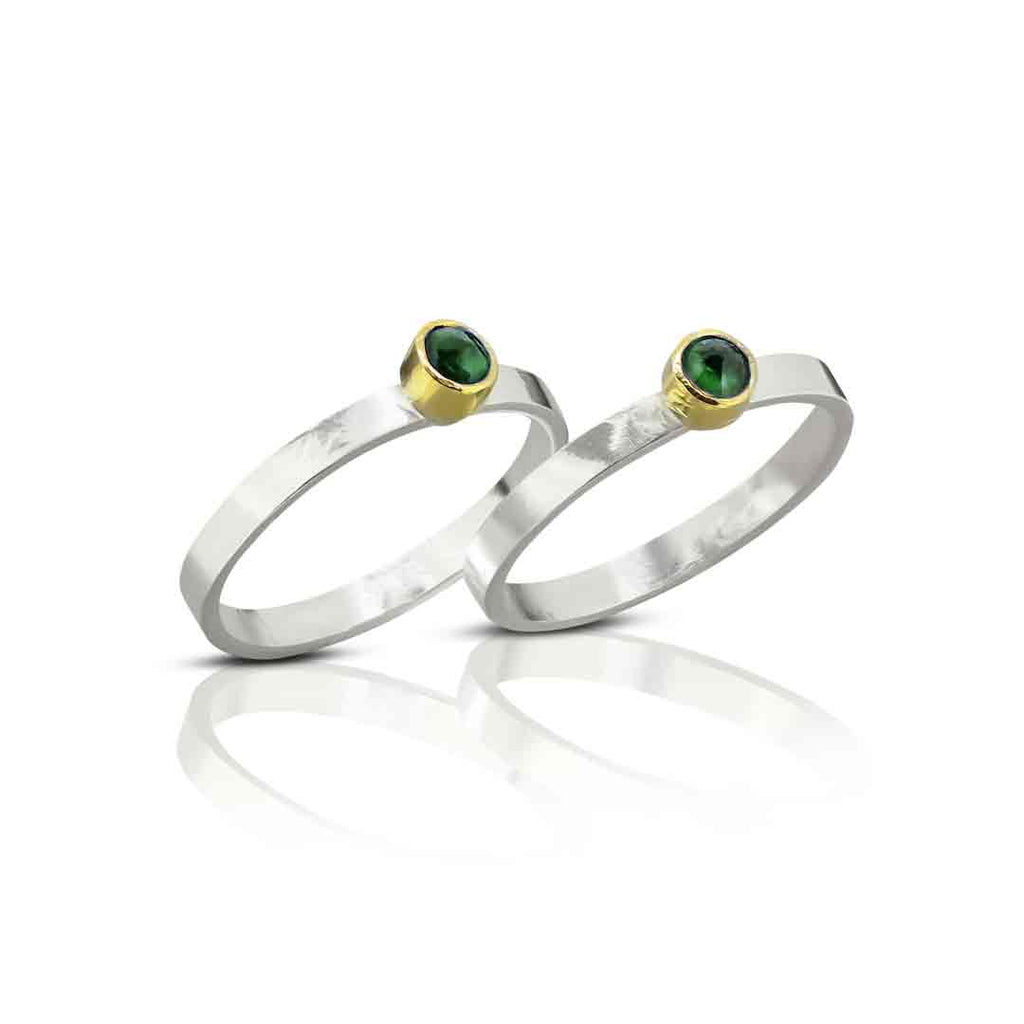 Mother Daughter Stacking Emerald Rings - Nancy Troske Jewelry
