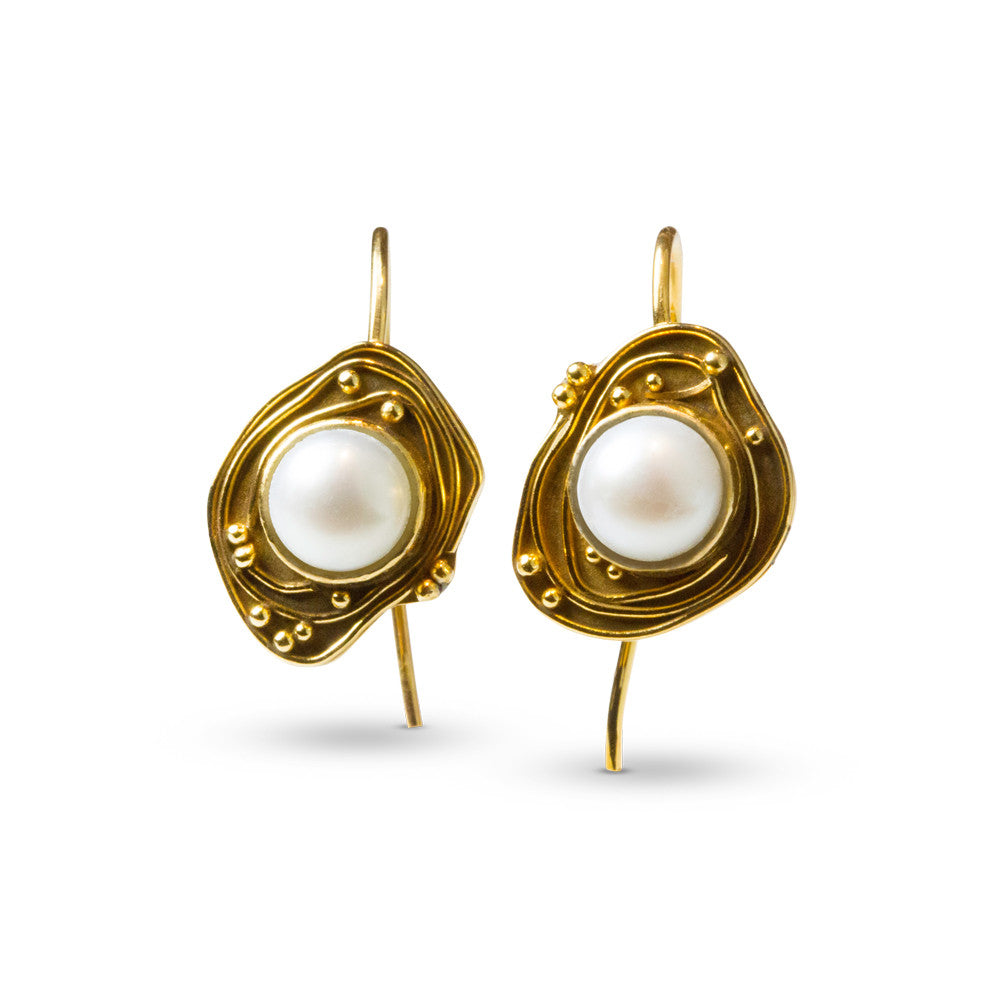 Mabe Pearl Swirl Earrings - Nancy Troske Jewelry