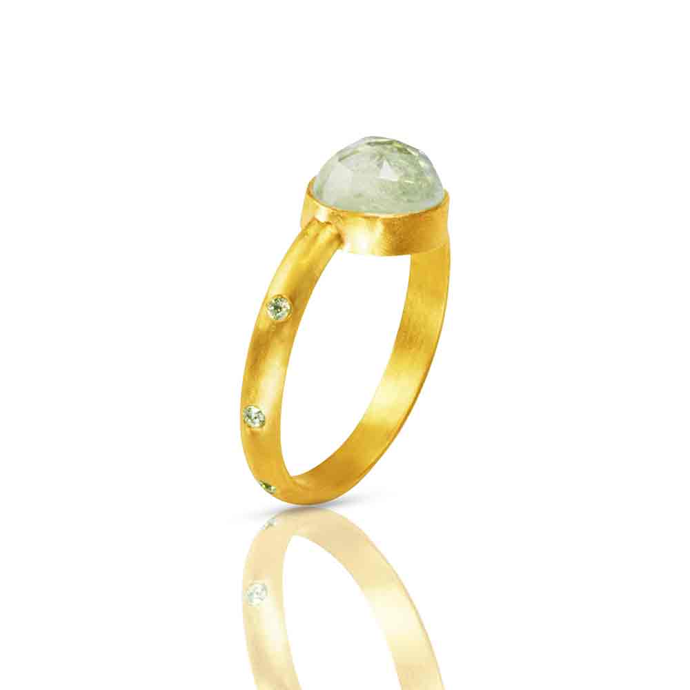 Reflected Light Diamond and Moonstone Ring - Nancy Troske Jewelry