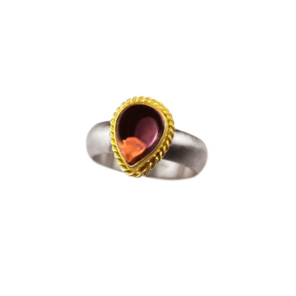 Nancy Troske Jewelry - Pink Tourmaline Ring in 22 karat gold