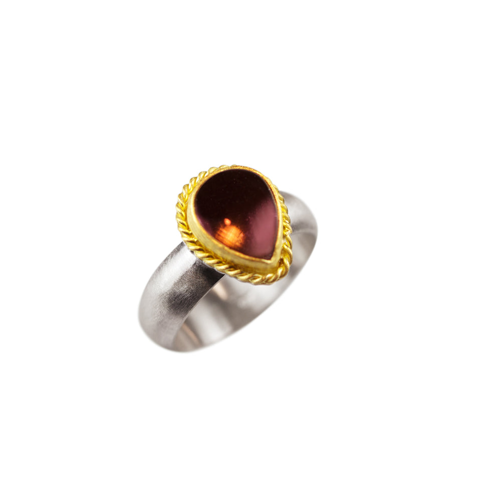 Nancy Troske Jewelry - Pink Tourmaline Ring in 22 karat gold