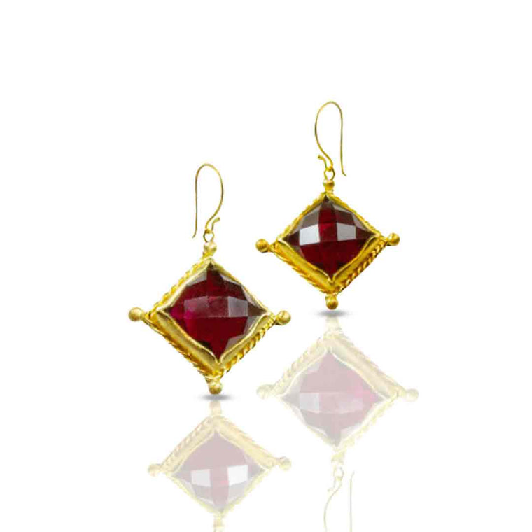 Renaissance Garnet Earrings - Nancy Troske Jewelry