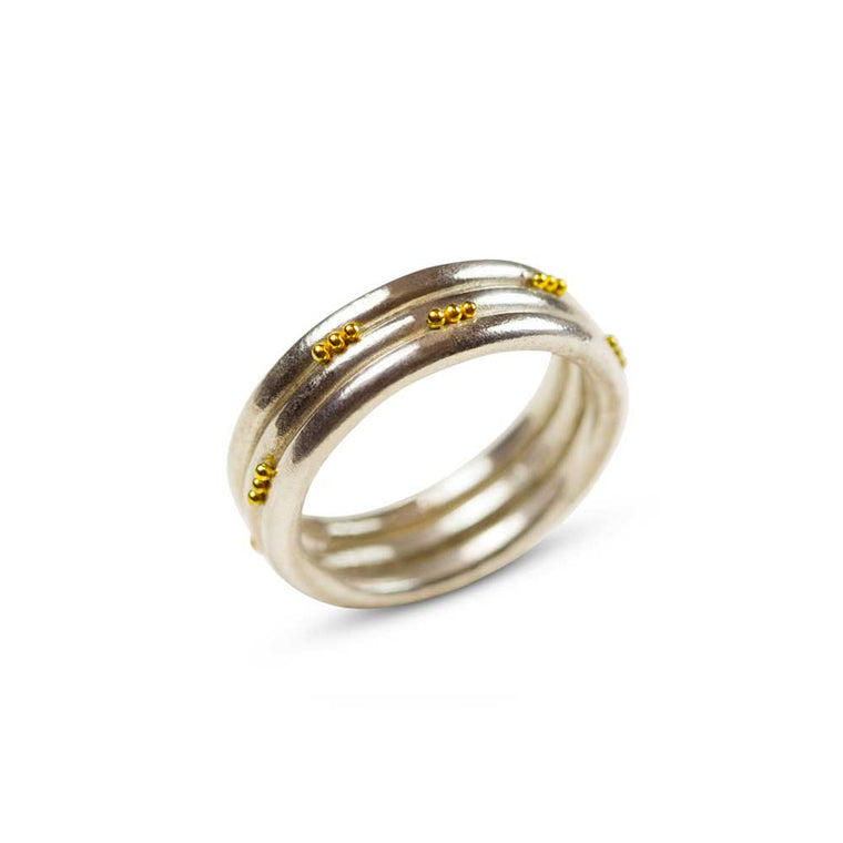 Roll With It - 22K Gold and Silver Wedding Ring - Nancy Troske Jewelry