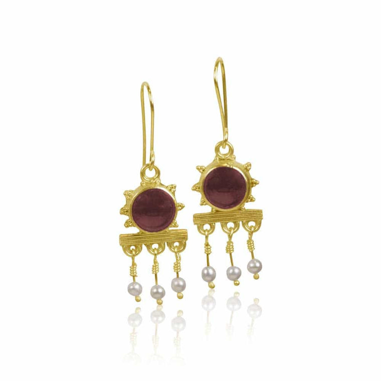 Etruscan Style Granulated Earrings - Nancy Troske Jewelry