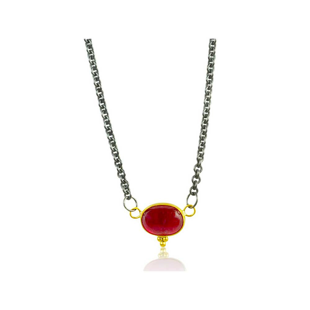 Smoke & Fire Ruby Necklace - Nancy Troske Jewelry