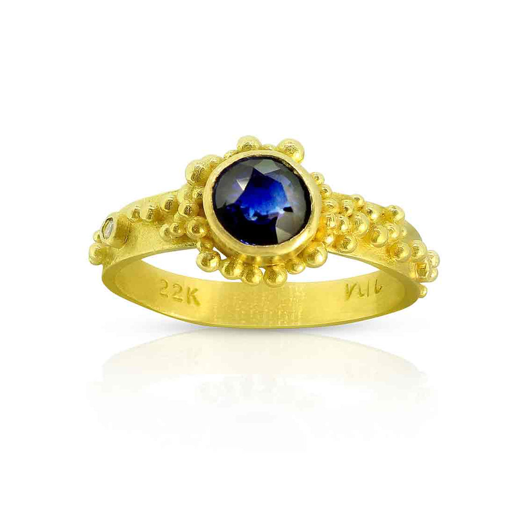Sapphire Rain 22K & Diamond Ring