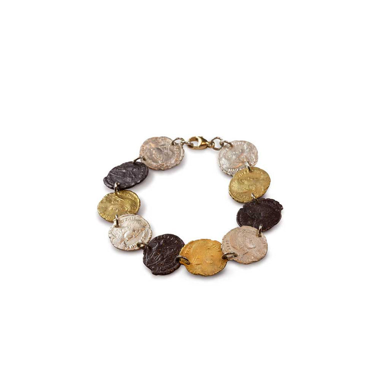 Roman Coin Single Row Bracelet - Nancy Troske Jewelry