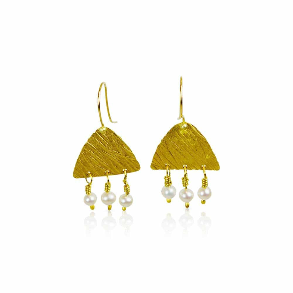 Buy Golden Wheat & Pearl Earrings at Nancy Troske Jewelry for only